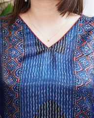 Indigo designer panel Modal silk kurta