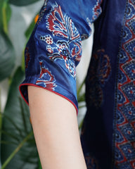 Indigo designer panel Modal silk kurta