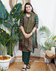 Green Digital printed full suit set
