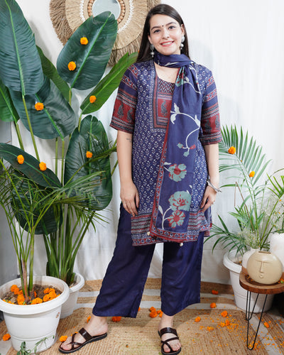 Navy Digital printed full suit set