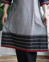 Slate Grey Big Border Kurta