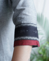 Slate Grey Big Border Kurta