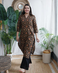 Dark Brown Buta Designer Kurta