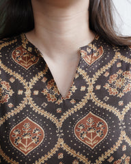 Dark Brown Buta Designer Kurta