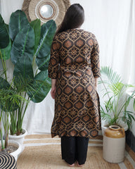 Dark Brown Buta Designer Kurta