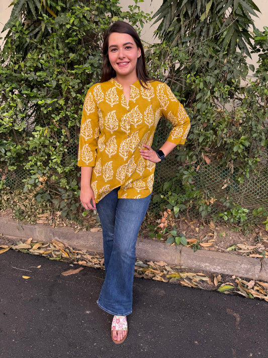 Mustard Big Leaf Shirt