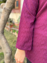 Wine textured fabric top