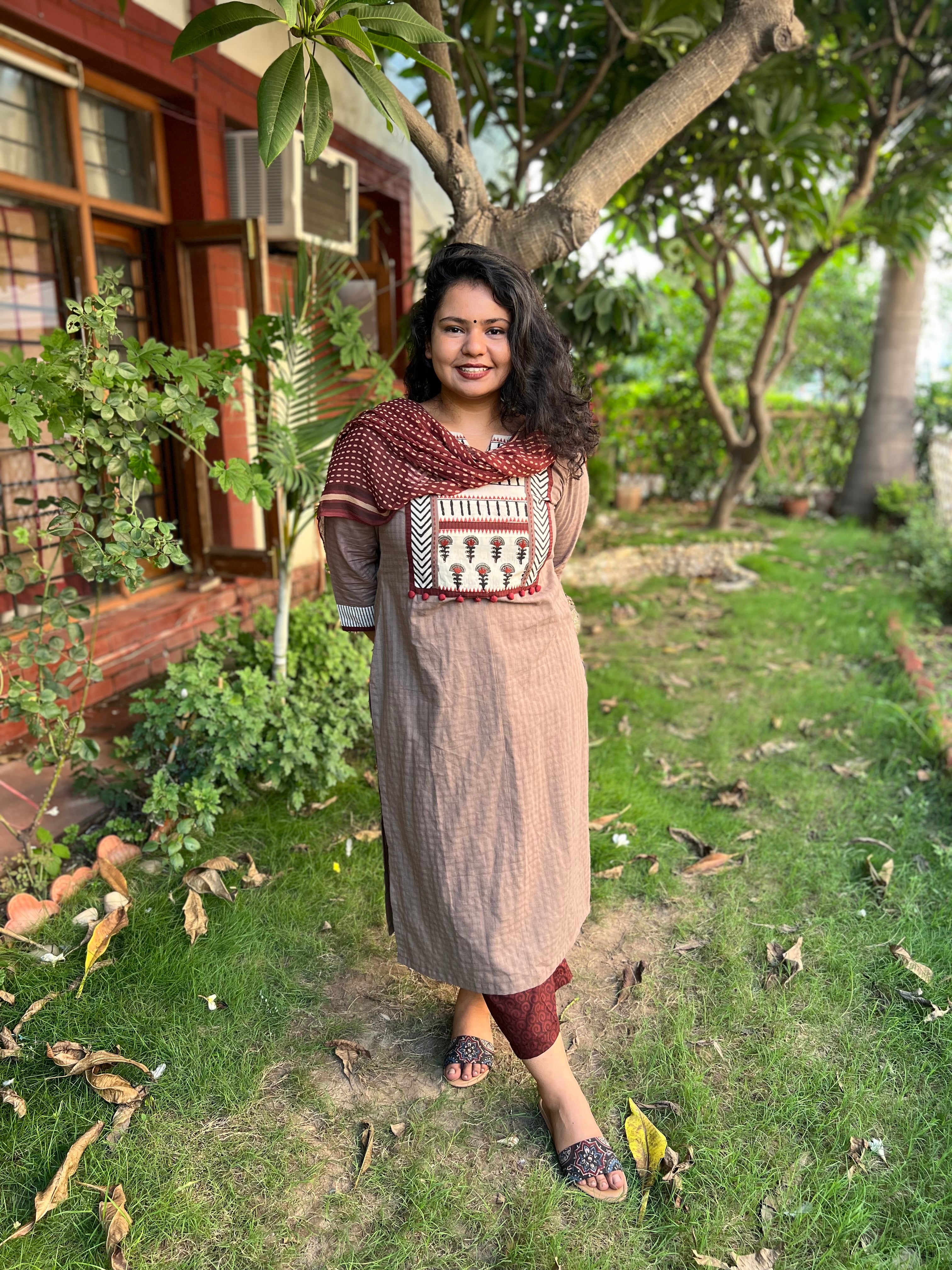 Mouse Brown Yoke Full suit set - MYSANSKRITAM