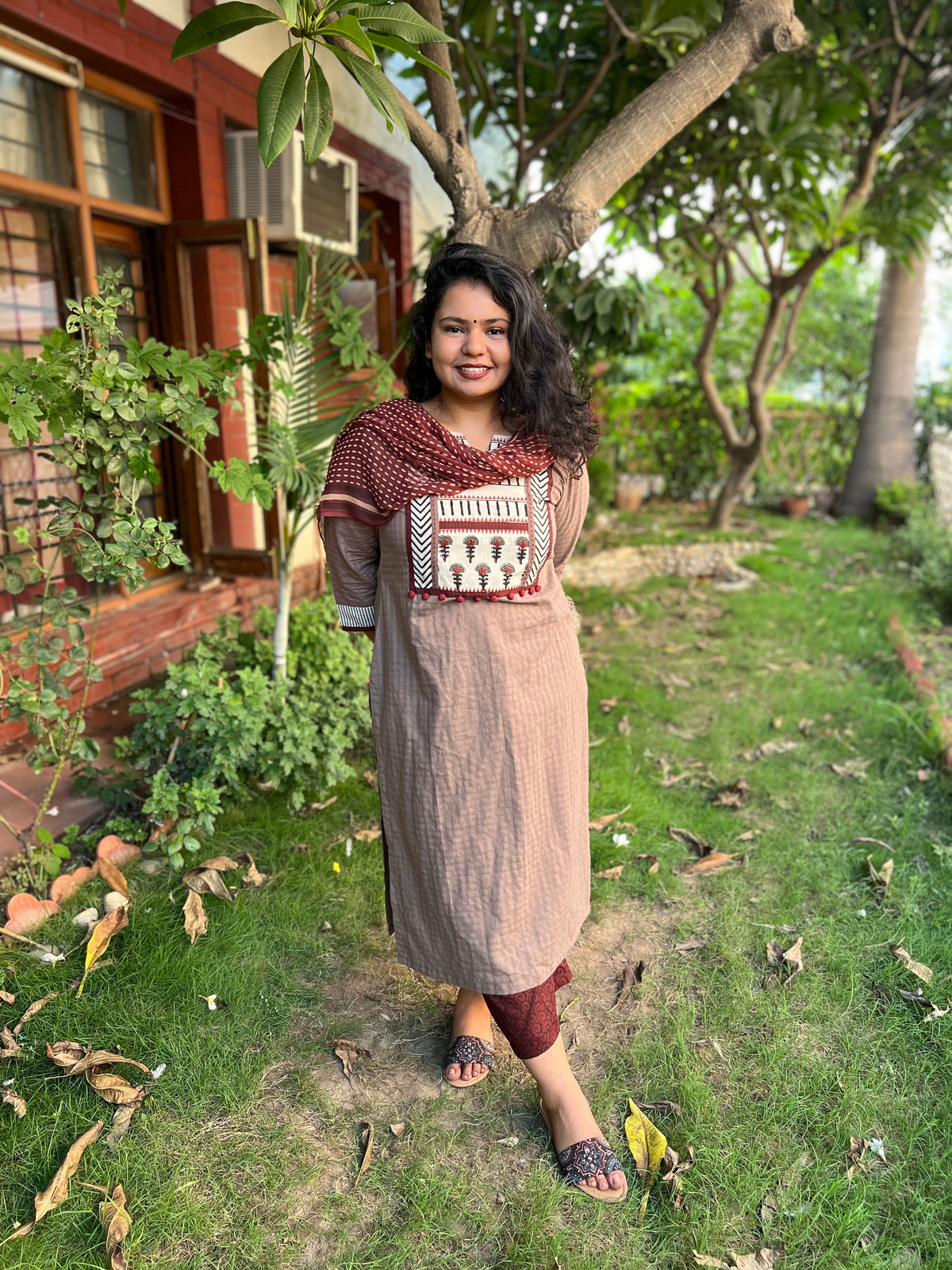 Mouse Brown Yoke Full suit set - MYSANSKRITAM