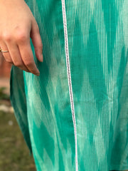 Sea green ikkat Kali kurta