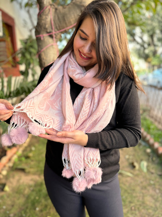 Baby Pink soft wool Muffler