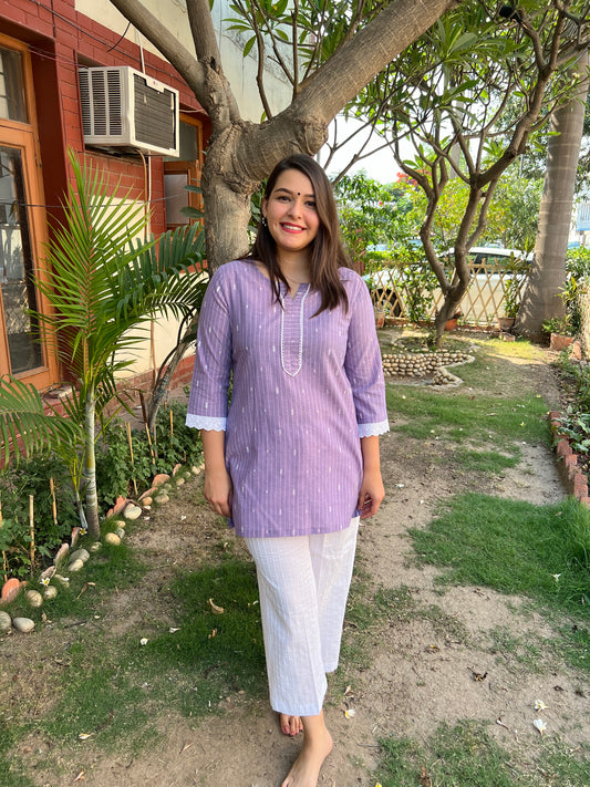 purple kurta for women