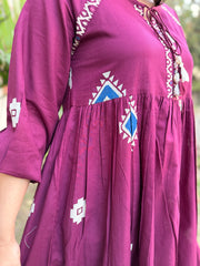 Wine Abstract Dress details by MySanskritam