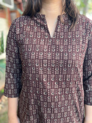 Brown buti A-Line Kurta