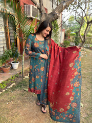 Peacock Floral Spun suit set