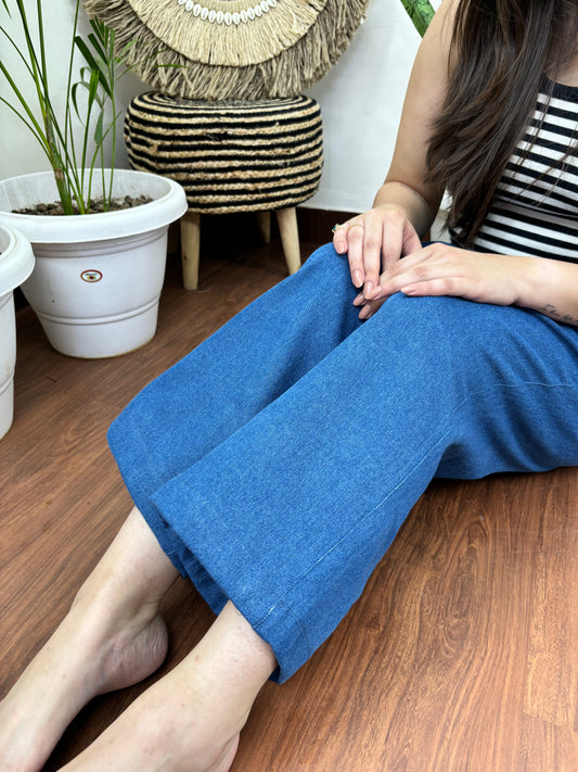 Soft denim indowestern palazzo