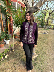 Purple embroidered Sidra (waist coat)