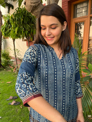 Indigo Designer Ajrakh Kurta