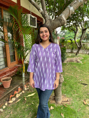 Lavender Ikkat short kurti