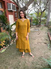 Mustard Mehendi Buti Kurta