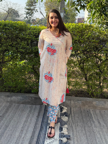 Muglai Handblock Tassel Co-ord Set