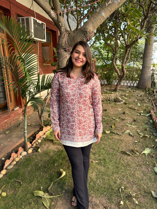 Woollen Jaal embroidered short kurti