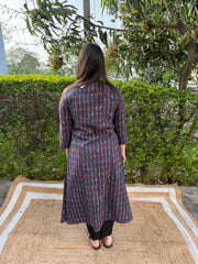 Geometric printed Ban neck A line kurta