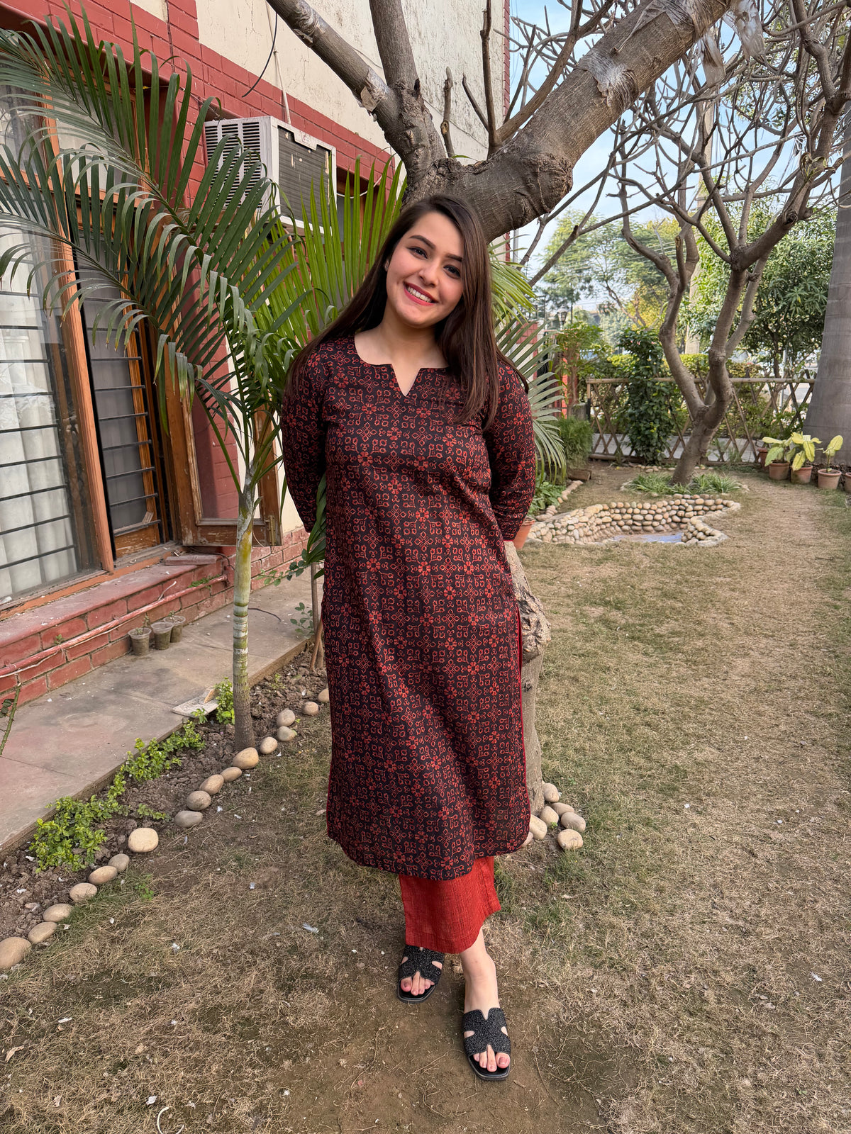 Black abstract Long kurta