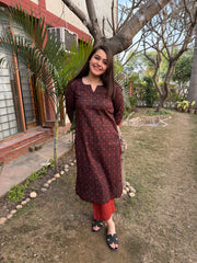 Black abstract Long kurta