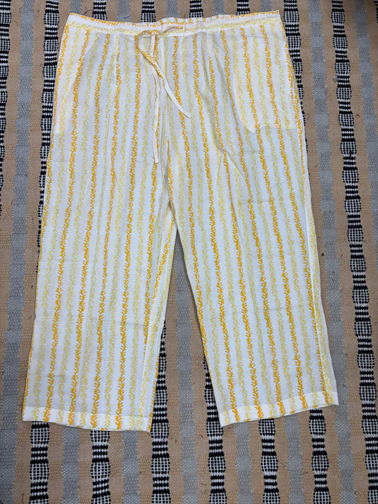 Handblock Cream mustard palazzo