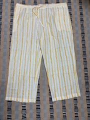 Handblock Cream mustard palazzo