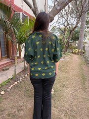 Green handblock shirt