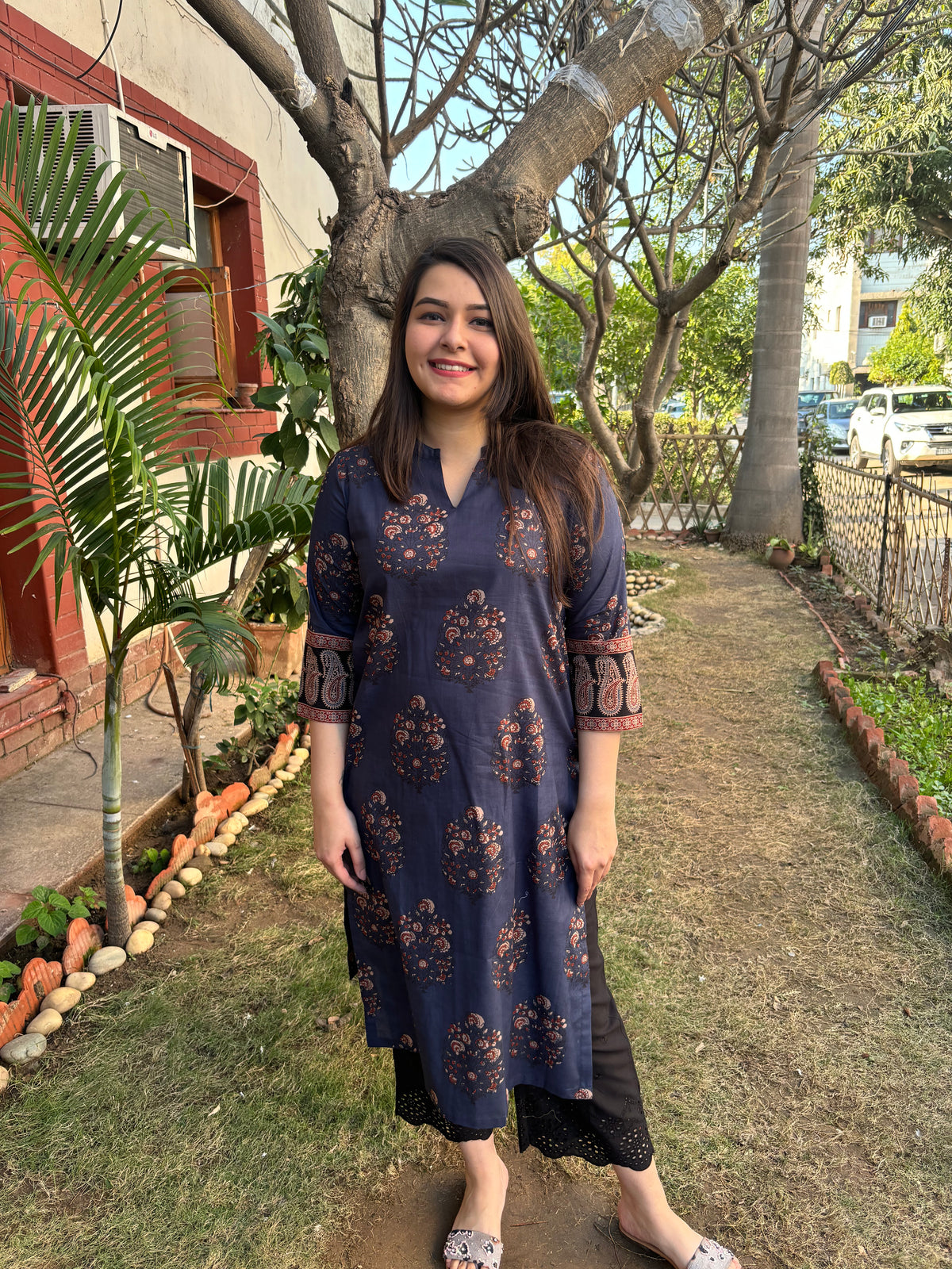 Indigo sangeri big buta kurta