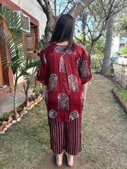 Maroon Jharokha coord set