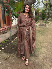 Brown Buti Full Suit Set by MySanskritam