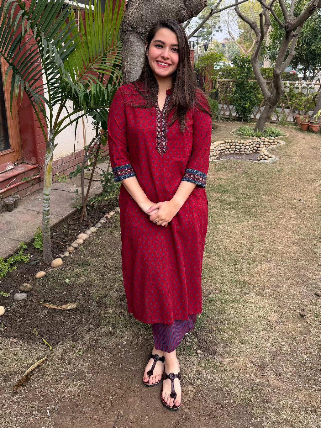 Maroon Water drop Co-ord Set by MySanskritam