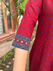 Maroon Water drop Co-ord Set details by MySanskritam
