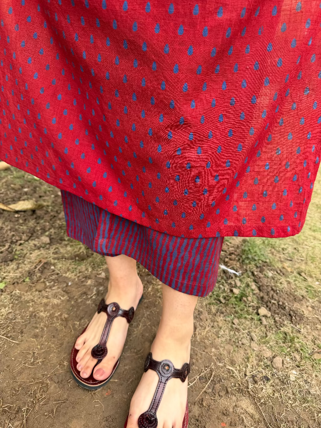 Maroon Water drop Co-ord Set Pants by MySanskritam