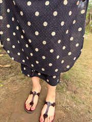 Black polka dots Ajrakh Co-ord Set Pants by MySanskritam