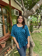 peacock Bandhini Modal silk free flow top
