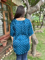 peacock Bandhini Modal silk free flow top