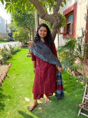 Maroon buti south cotton full suit set