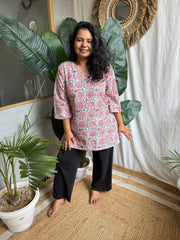 Pink digital print kurti