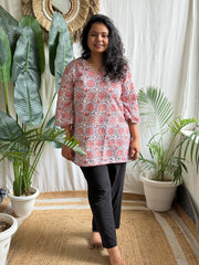 Pink digital print kurti