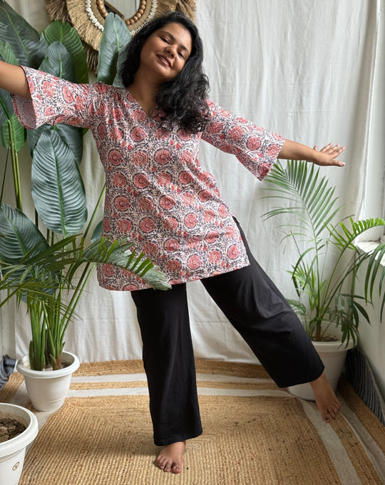 Pink digital print kurti