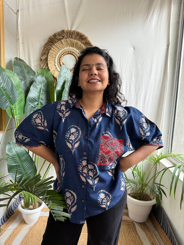 Indigo big buta shirt