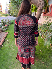 Black Designer Ajrakh Kurta