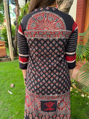 Black Designer Ajrakh Kurta