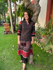 Black Designer Ajrakh Kurta