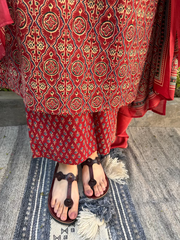 Maroon Geometric Full Suit Set Pants by MySanskritam